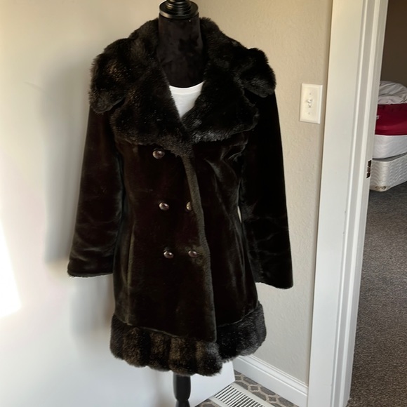 Jackets & Blazers - Vintage Black Faux Fur Coat